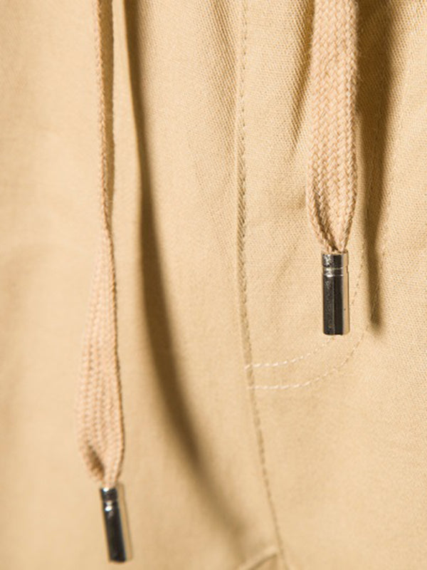 Shorts cargo informales tejidos con múltiples bolsillos