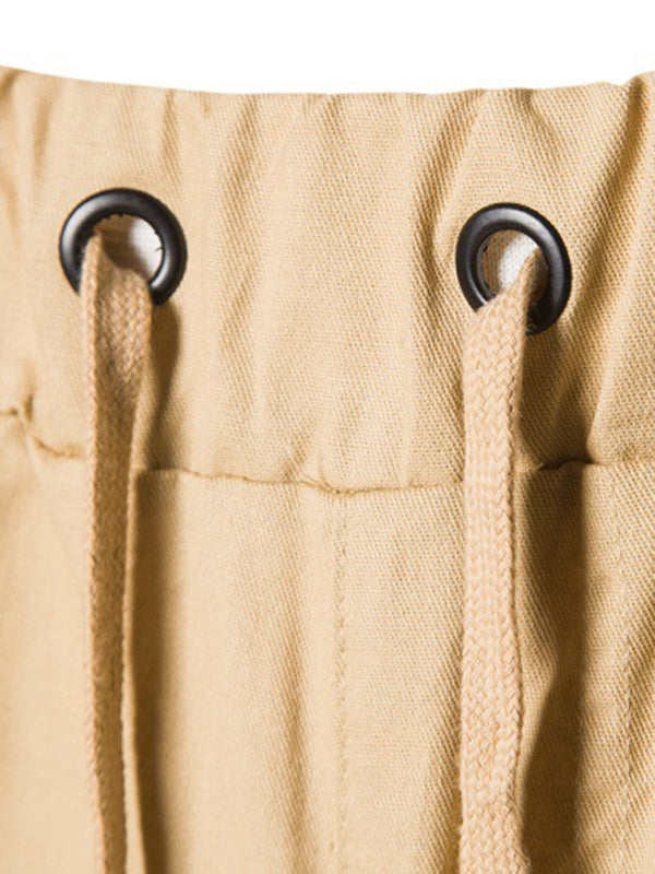 Shorts cargo informales tejidos con múltiples bolsillos
