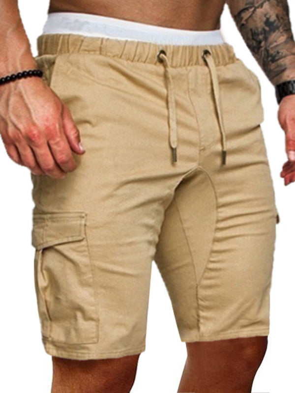 Shorts cargo informales tejidos con múltiples bolsillos