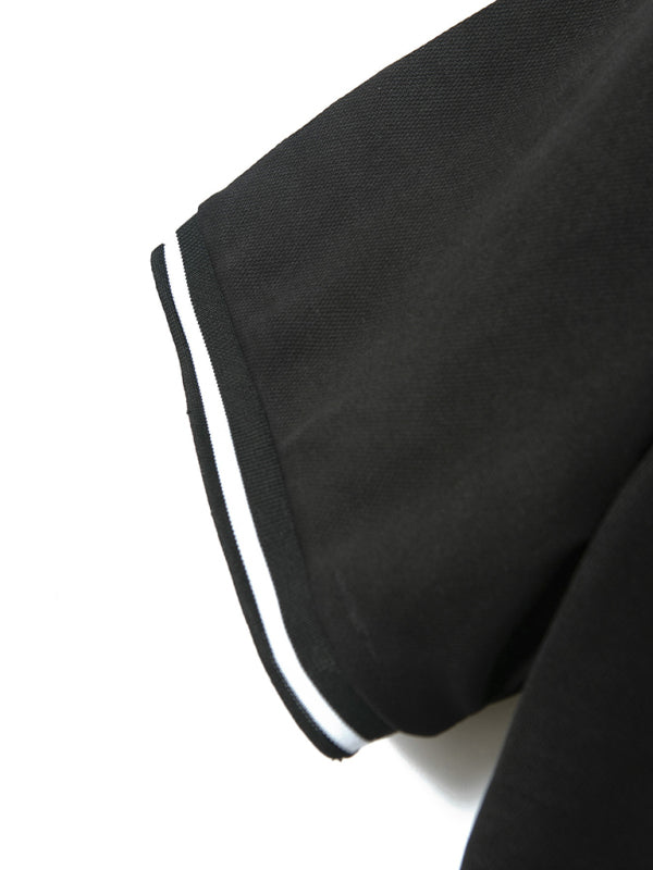 Polera polo deportiva con cuello acanalado y botones