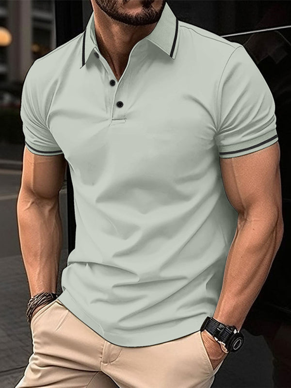 Polera polo deportiva con cuello acanalado y botones