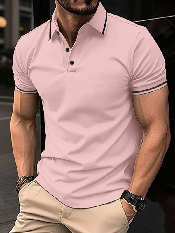 Polera polo deportiva con cuello acanalado y botones