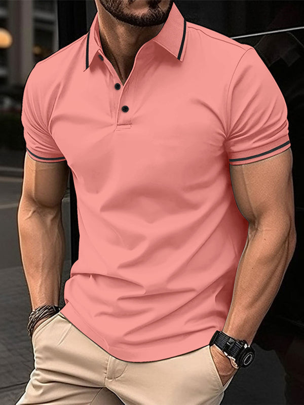 Polera polo deportiva con cuello acanalado y botones