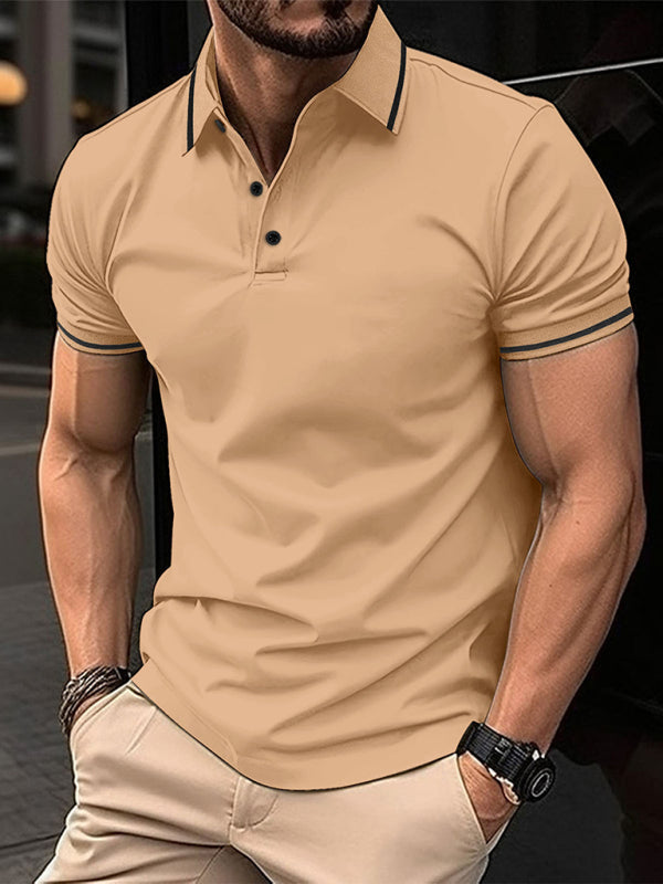 Polera polo deportiva con cuello acanalado y botones