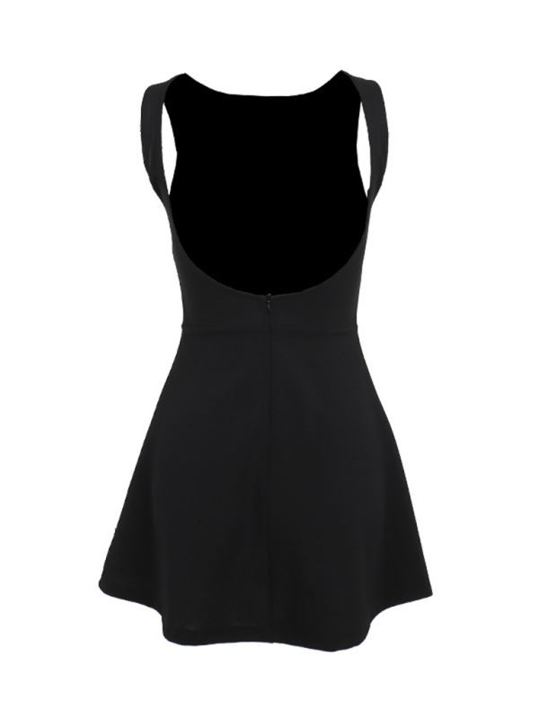 Vestido básico sexy y delgado con espalda descubierta y camiseta sin mangas