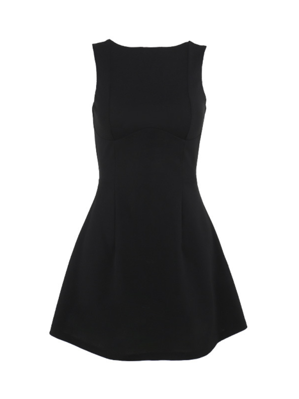 Vestido básico sexy y delgado con espalda descubierta y camiseta sin mangas