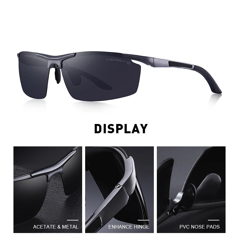 Lentes de sol clásicos de aleación de aluminio para hombre,  polarizadas HD, con protección UV400 S853