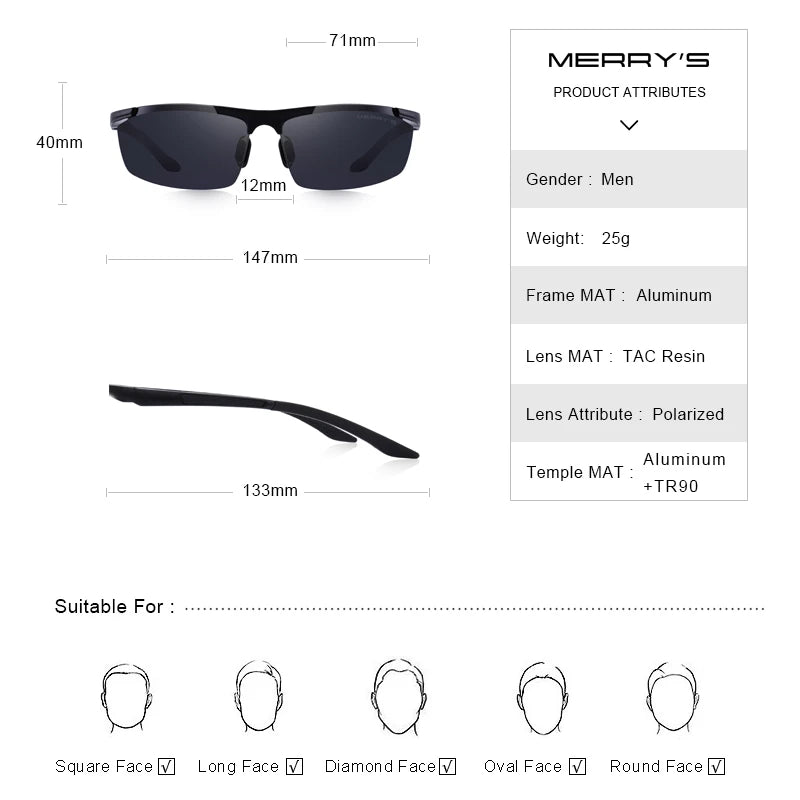 Lentes de sol clásicos de aleación de aluminio para hombre,  polarizadas HD, con protección UV400 S853