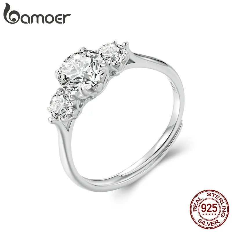 Anillo de moissanita redondo de 1,6 quilates para mujer, chapado en oro blanco, de plata de ley 925 con diamante de laboratorio
