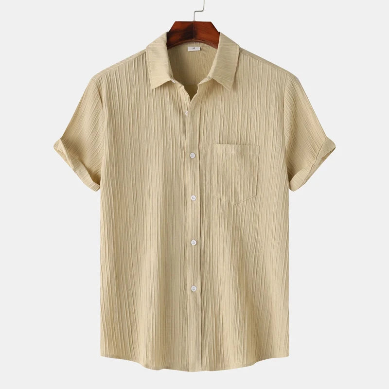 Camisa de lino y algodón para hombre.