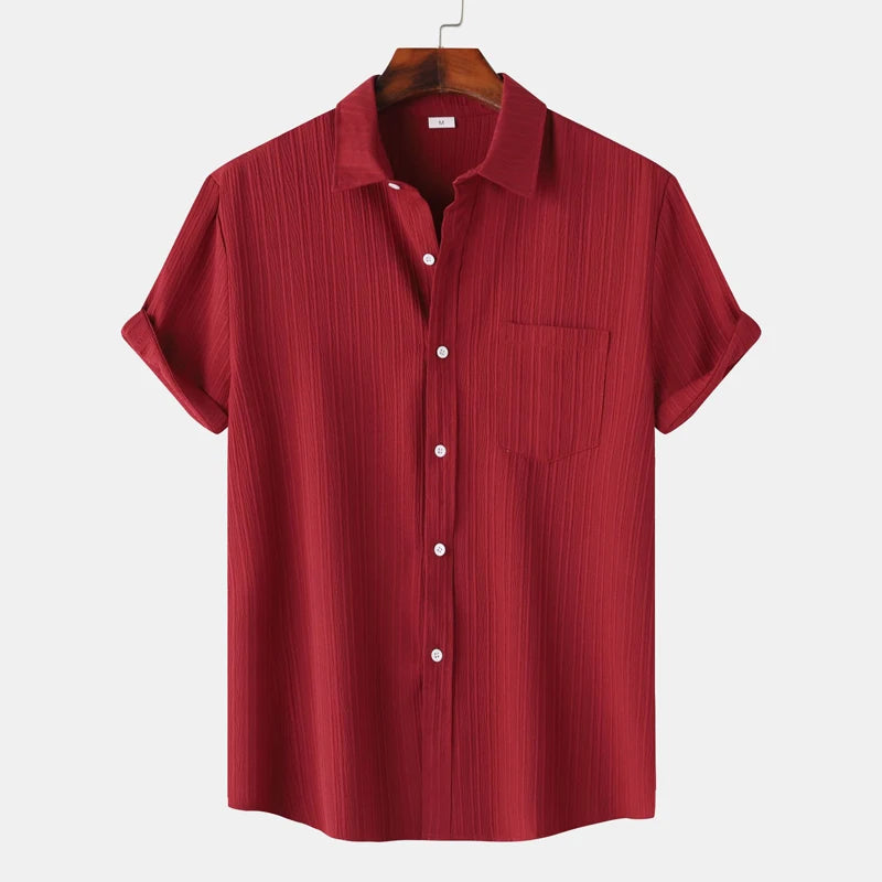 Camisa de lino y algodón para hombre.