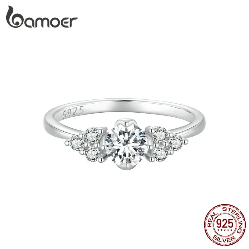 Anillo de moissanita redondo para mujer, 0,5 CT, Color D, VVS1 EX, ajuste de pavé, de plata esterlina 925.