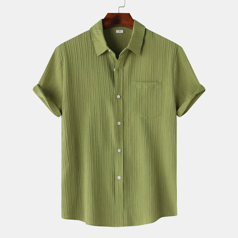 Camisa de lino y algodón para hombre.