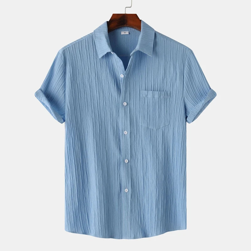 Camisa de lino y algodón para hombre.