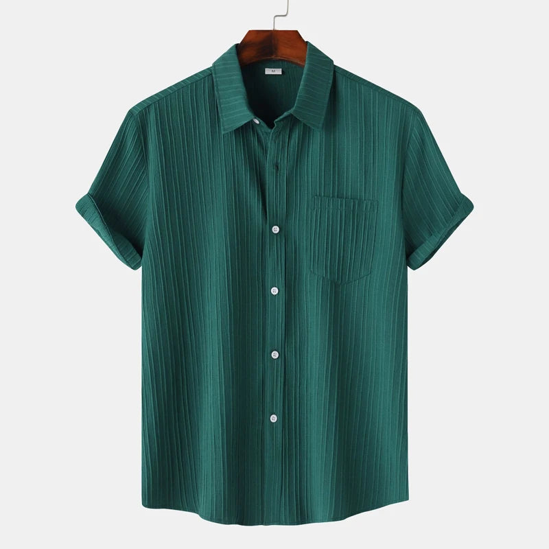 Camisa de lino y algodón para hombre.