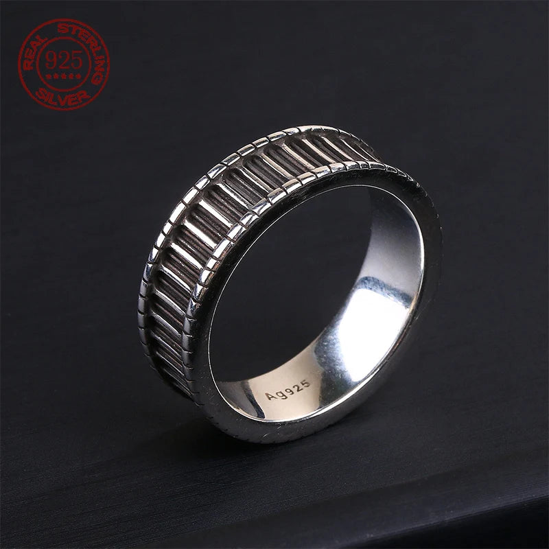 Anillo de plata esterlina Argent 925, ajustable plata sólida.