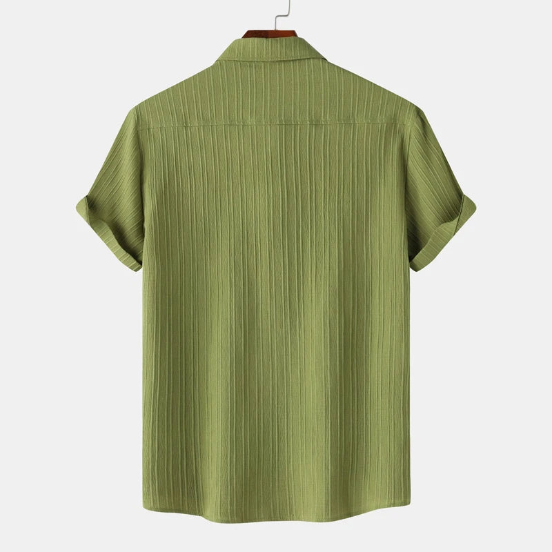 Camisa de lino y algodón para hombre.