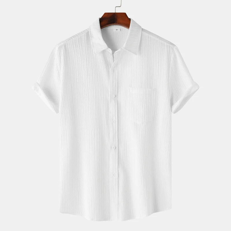 Camisa de lino y algodón para hombre.