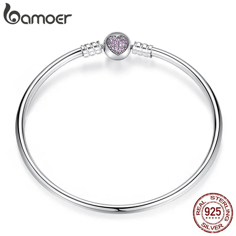 Pulsera y brazalete de cadena de serpiente de plata esterlina 925 con engaste pavé de circonita cúbica para mujer, colgante con abalorio.