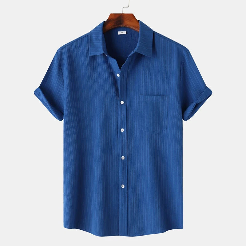 Camisa de lino y algodón para hombre.