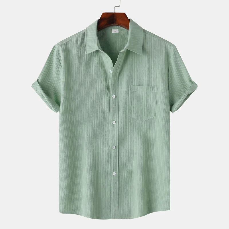 Camisa de lino y algodón para hombre.