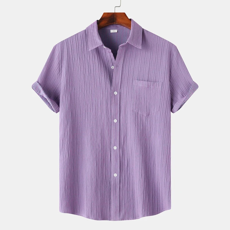 Camisa de lino y algodón para hombre.