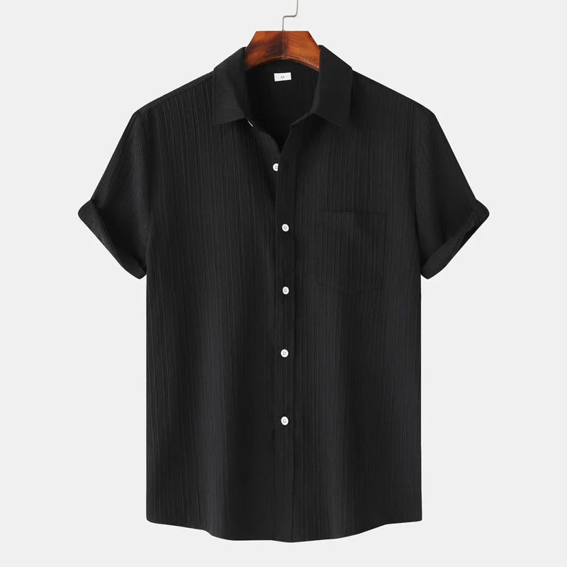 Camisa de lino y algodón para hombre.