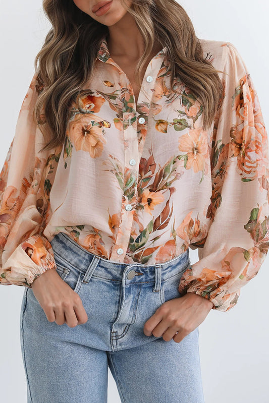 Blusa floral elegante para primavera y otoño