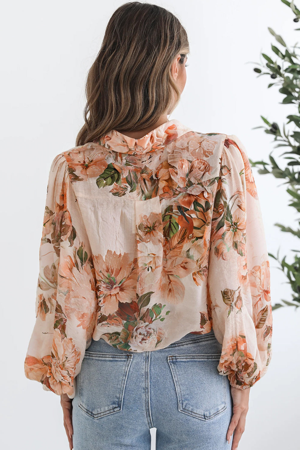 Blusa floral elegante para primavera y otoño
