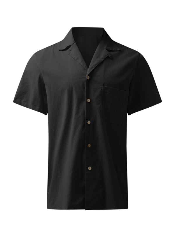 Camisa holgada de lino tejido para hombre