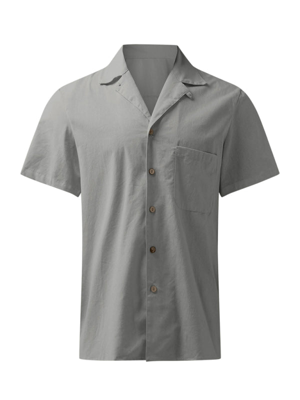 Camisa holgada de lino tejido para hombre