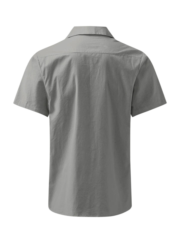 Camisa holgada de lino tejido para hombre