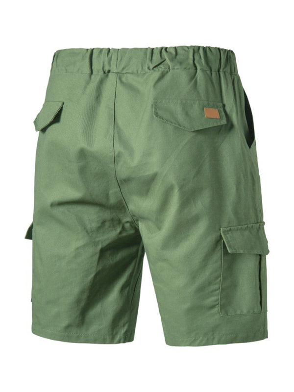 Shorts cargo informales tejidos con múltiples bolsillos