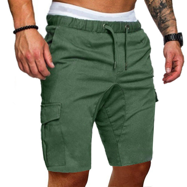 Shorts cargo informales tejidos con múltiples bolsillos