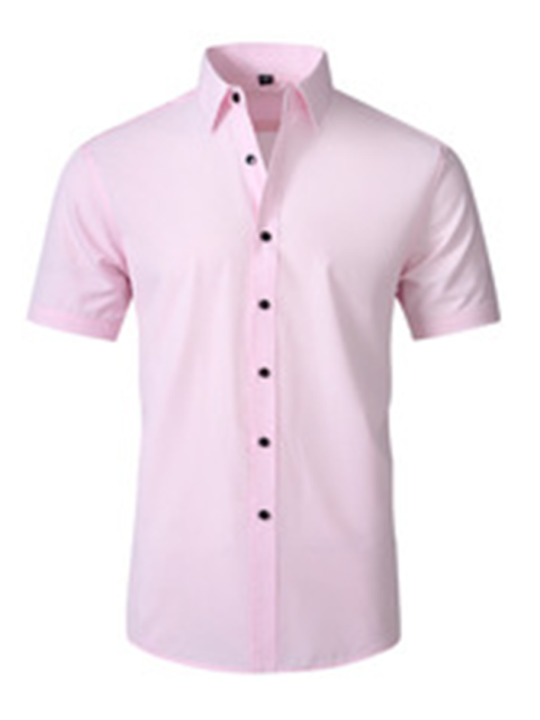 Camisa de hombre de manga corta resistente a las arrugas sin necesidad de planchar