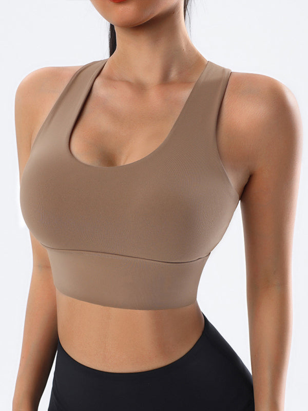 Top deportivo para mujer, antichoque, de secado rápido, ideal para running, fitness y entrenamientos intensos.