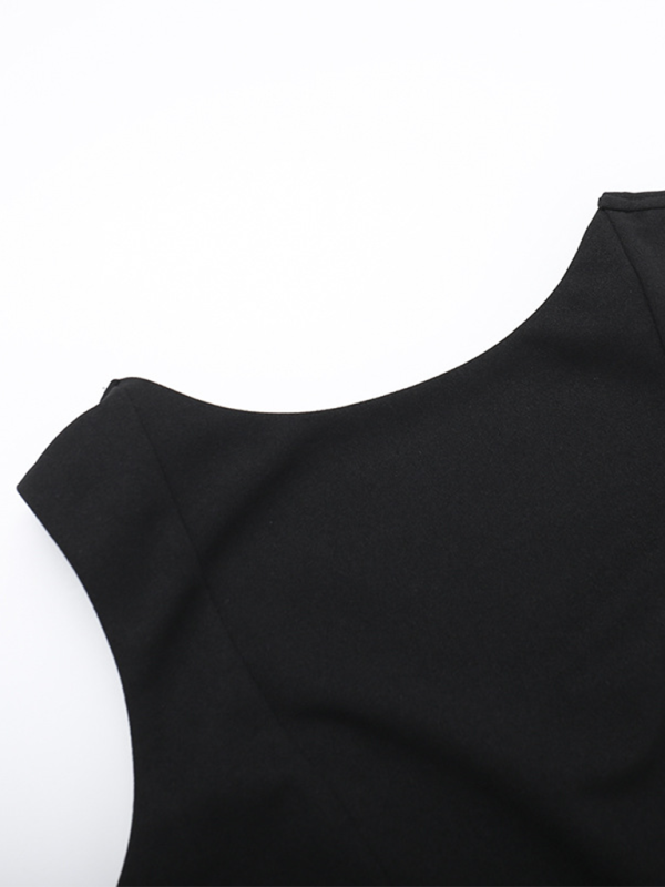Vestido básico sexy y delgado con espalda descubierta y camiseta sin mangas