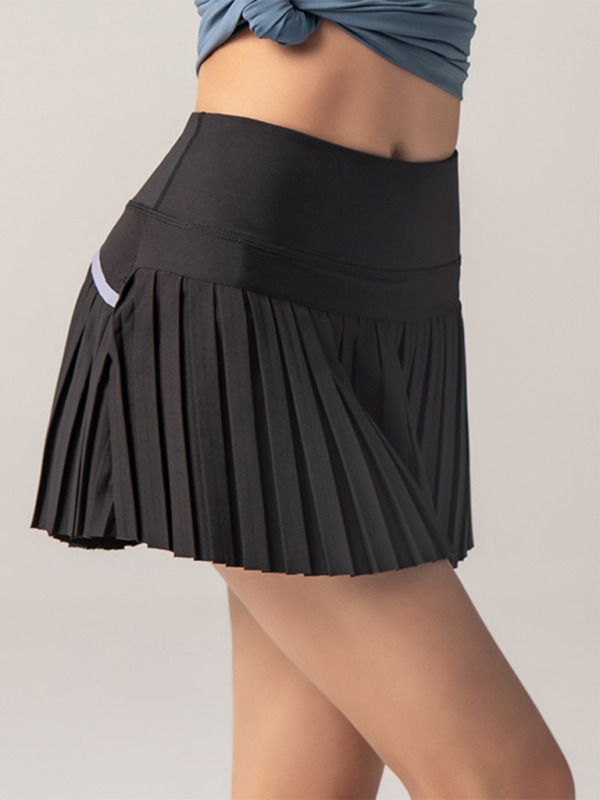 Falda plisada con bolsillo de secado rápido para exteriores, pantalones cortos deportivos anti exposición