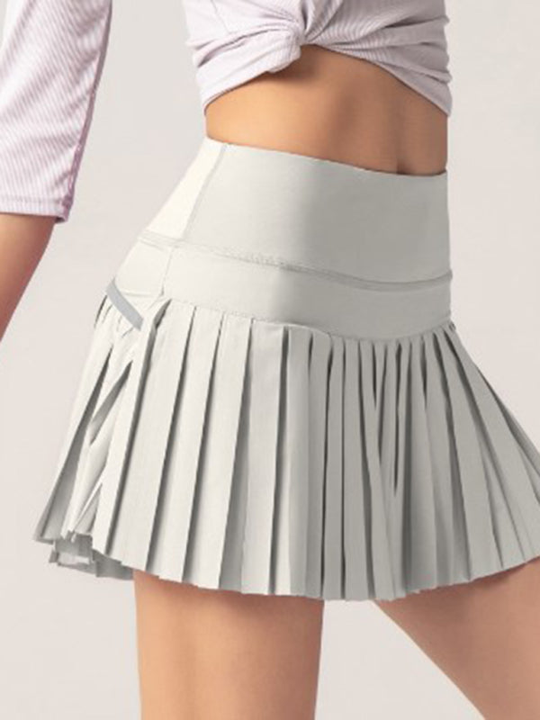 Falda plisada con bolsillo de secado rápido para exteriores, pantalones cortos deportivos anti exposición