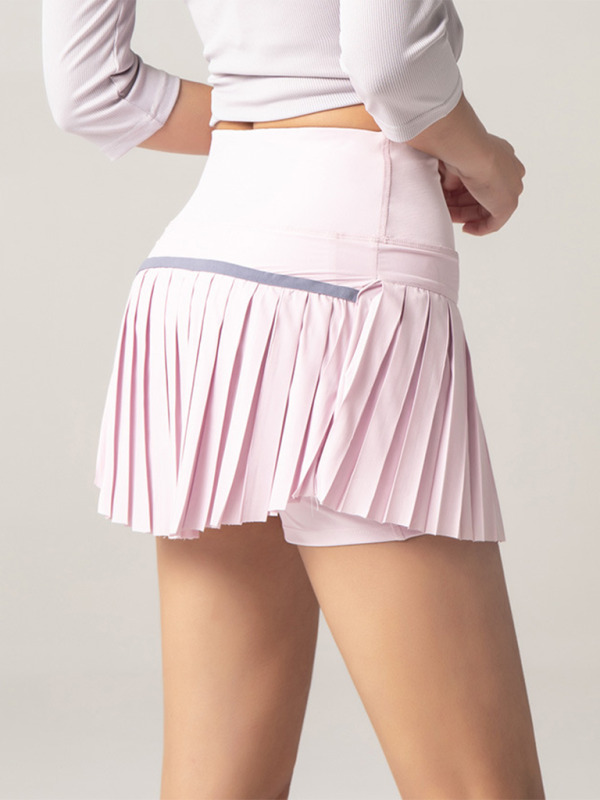 Falda plisada con bolsillo de secado rápido para exteriores, pantalones cortos deportivos anti exposición