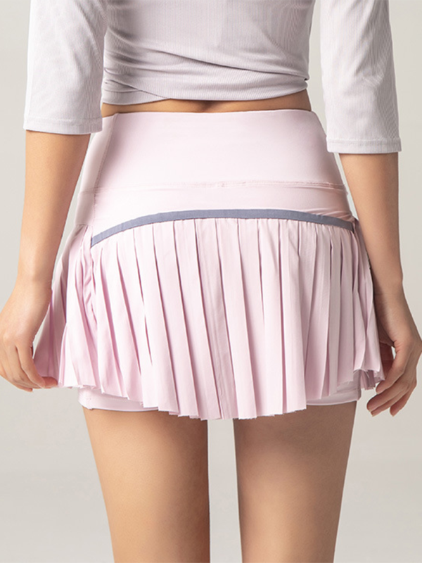 Falda plisada con bolsillo de secado rápido para exteriores, pantalones cortos deportivos anti exposición