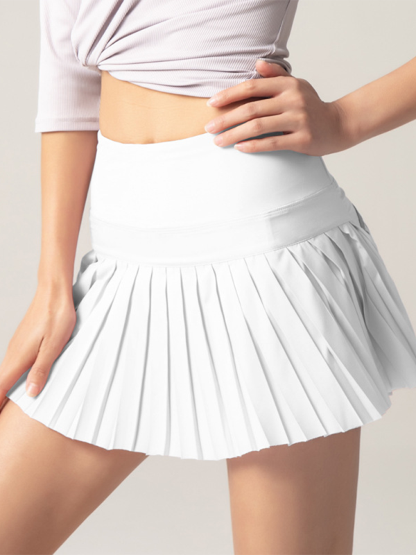 Falda plisada con bolsillo de secado rápido para exteriores, pantalones cortos deportivos anti exposición