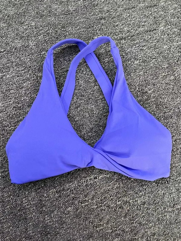 Top deportivo ajustado y de secado rápido para yoga y running al aire libre, con espalda cruzada, ideal como ropa interior deportiva para fitness.