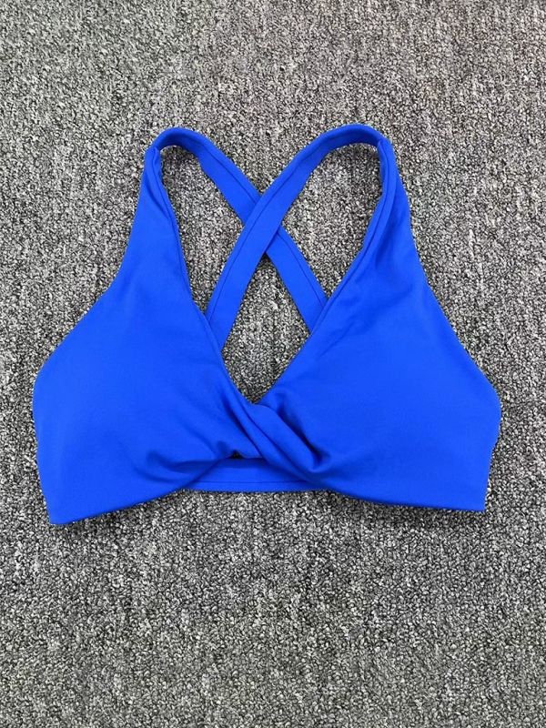 Top deportivo ajustado y de secado rápido para yoga y running al aire libre, con espalda cruzada, ideal como ropa interior deportiva para fitness.