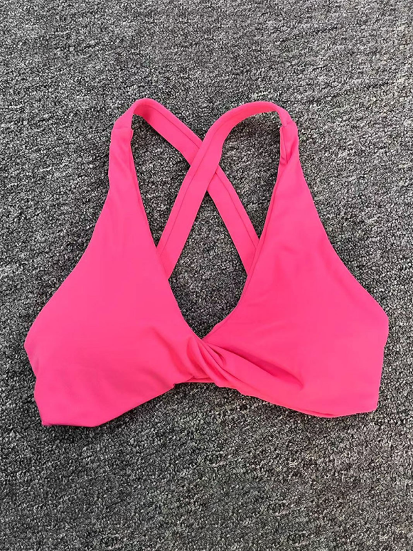 Top deportivo ajustado y de secado rápido para yoga y running al aire libre, con espalda cruzada, ideal como ropa interior deportiva para fitness.