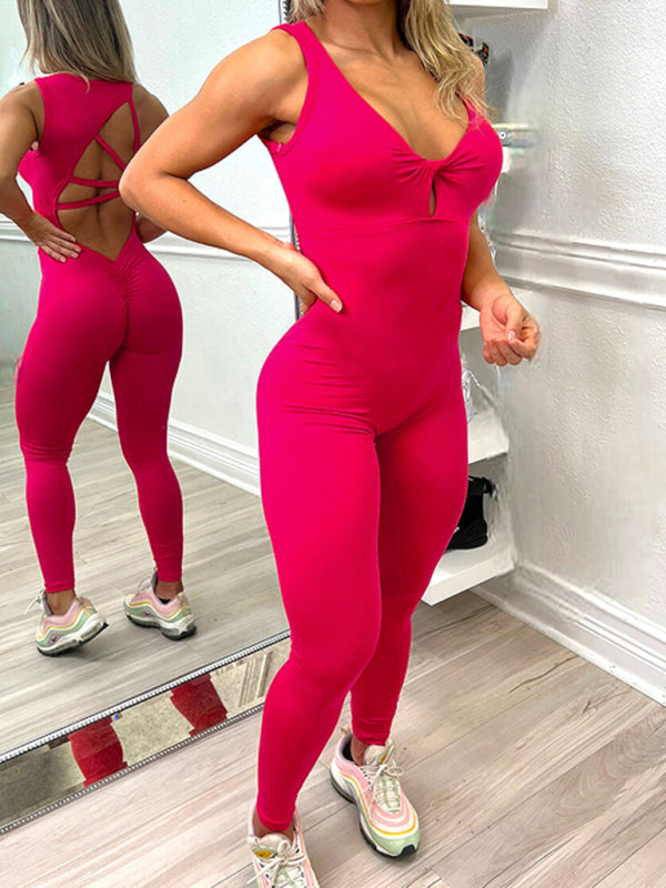 Conjunto deportivo de mujer con espalda cruzada